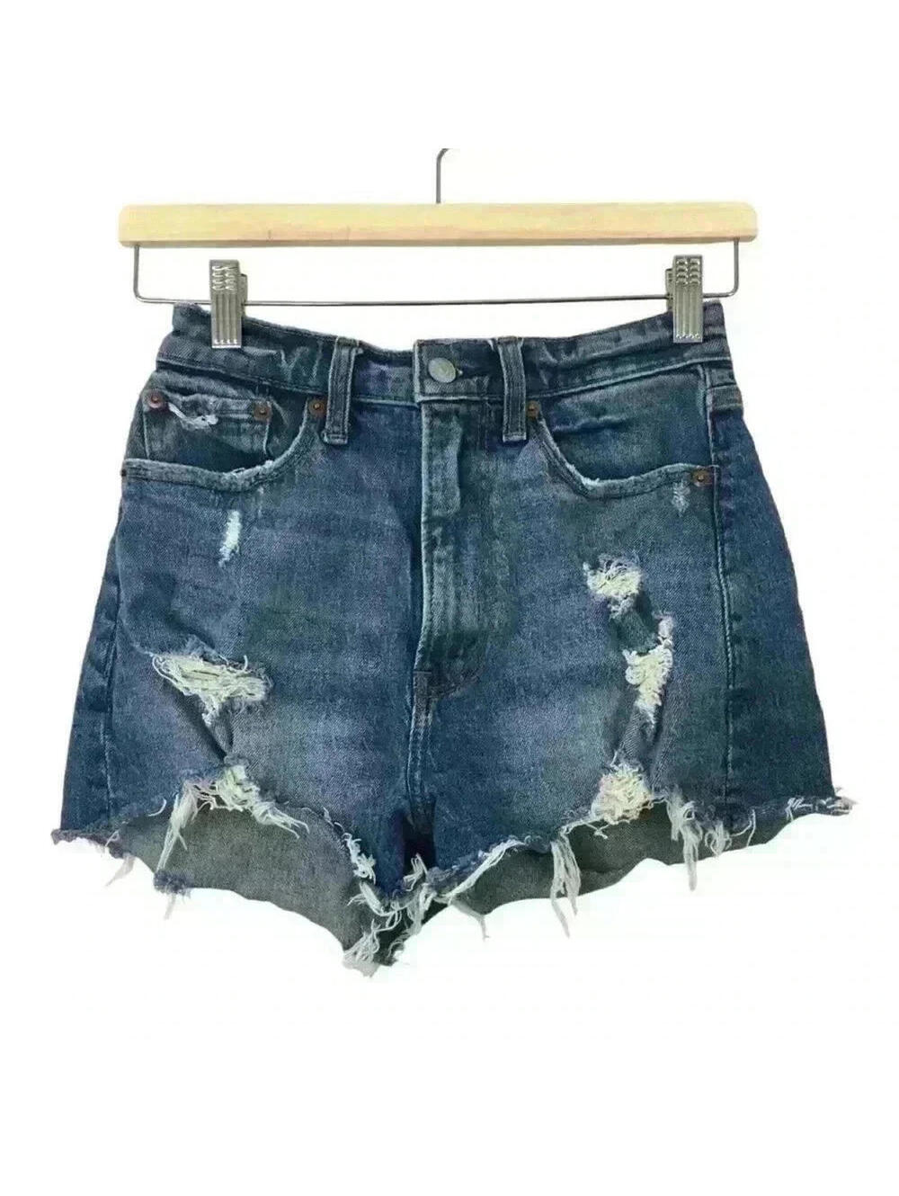Abercrombie & Fitch Women’s The Mom Short High Rise Distressed Shorts Size 0